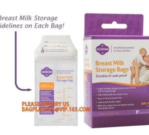 Custom Printing Food Grade Zipper Seal Stand Up Pouch 8oz Leak Proof Breast Milk Storage Bag,breast milk storage bags Mi supplier