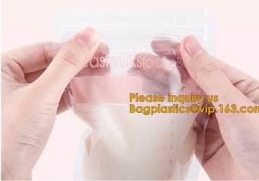 Stand up custom zipper wholesale breast milk storage bags milk packaging plastic bag,Double zipper bpa free food grade l supplier