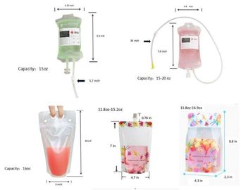 Vampire blood bags beverage bag fruit juice drink packaging bag,Halloween Party For Blood Energy Drink Bag Dual Port IV supplier