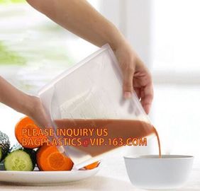 Reusable Silicone Plastic Packaging Food Zip Silicon Freezer Fresh Vegetable Storage Bags,Zip Lock Sandwich Vacuum Silic supplier