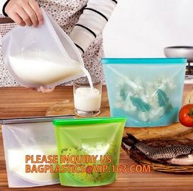 Reusable Silicone Plastic Packaging Food Zip Silicon Freezer Fresh Vegetable Storage Bags,Zip Lock Sandwich Vacuum Silic supplier