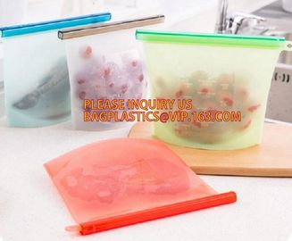 Reusable Storage Bags Silicone Food Preservation Bag, Eco Friendly and BPA Free, Airtight Seal Food Storage Fit Versatil supplier