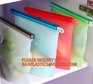 Reusable Storage Bags Silicone Food Preservation Bag, Eco Friendly and BPA Free, Airtight Seal Food Storage Fit Versatil supplier