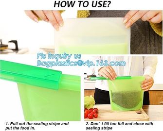 Silicone Food Storage Bag, Reusable Silicone Food Bag For Microwave,Reusable Silicone Food Storage Bag For Food Storage supplier