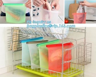 Airtight Seal Food Storage Container Versatile Reusable Silicone Food Preservation Bag,Custom Logo Zip Lock Reusable Sil supplier