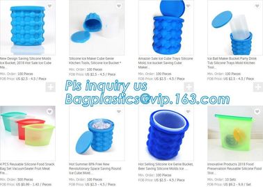 Reusable Leakproof Silicone ice Genie,Ice Cube Maker Genie Silicone Ice bucket The Revolutionary Space Saving Ice Cube M supplier