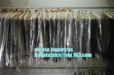 custom logo printed dry cleaning plastic transparent garment bags for dresses,commercial clear pe ldpe poly hotel laundr supplier