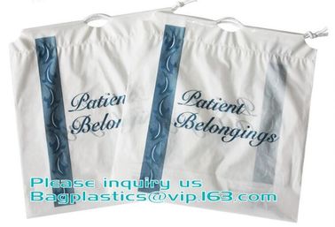 Biodegradable Drawstring Patient Belongings Bag,Manufacturer of Patient Belonging Bag with Rigid Handle OEM Available supplier