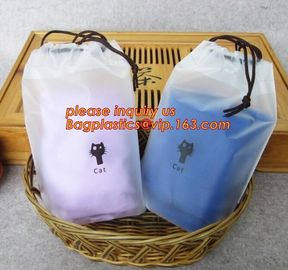 Biodegradable Cotton string LDPE plastic laundry bag custom poly bag drawstring bag,Customized Logo Printed Poly Drawstr supplier