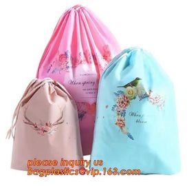 Biodegradable Cotton string LDPE plastic laundry bag custom poly bag drawstring bag,Customized Logo Printed Poly Drawstr supplier