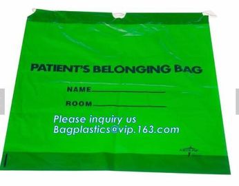 Biodegradable LDPE material hotel laundry garment poly bag on roll,Packaging poly laundry bag with cotton string rope ha supplier