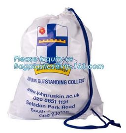 Biodegradable LDPE material hotel laundry garment poly bag on roll,Packaging poly laundry bag with cotton string rope ha supplier