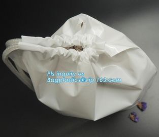 Biodegradable Environment friendly Hotel packaging clothes for laundry plastic bag Customized Poly Plastic Drawstring cu supplier