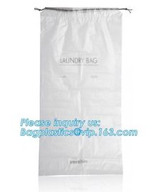 Biodegradable Eco-friendly cotton drawstring poly packaged bag for laundry used in hotel,Travel Carrying drawstring bags supplier