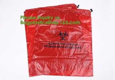 Biodegradable Dtrawstring Biohazard Bags Medical drawtape, Biological Hazard Bag,Yellow Biohazard Bag - Bio Hazard Waste supplier