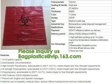 Biodegradable Dtrawstring Biohazard Bags Medical drawtape, Biological Hazard Bag,Yellow Biohazard Bag - Bio Hazard Waste supplier