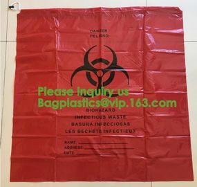 Biodegradable Dtrawstring Biohazard Bags Medical drawtape, Biological Hazard Bag,Yellow Biohazard Bag - Bio Hazard Waste supplier