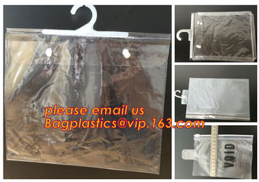 Custom Made Clothes Underwear PVC Packaging Bag with Hook Display Bikini Swimwear Bag,Environmental Material pvc swimwea supplier