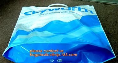 Heavy Duty Customized Printing Rigid Snap Handle Hard Plastic Bag,LDPE Rigid Handle Personal Belonging Bag bagplastics supplier