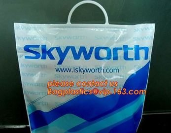 Heavy Duty Customized Printing Rigid Snap Handle Hard Plastic Bag,LDPE Rigid Handle Personal Belonging Bag bagplastics supplier