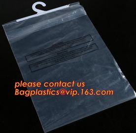 hanger hook plastic underwear packaging poly bags with hanger,Frosted PVC plastic hook bag button opening bagplastics supplier