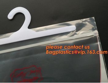 hanger hook plastic underwear packaging poly bags with hanger,Frosted PVC plastic hook bag button opening bagplastics supplier