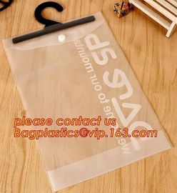 Custom printing eva material underwear cloth garment bag with hanger hook,EVA packaging bag button type pressed with the supplier