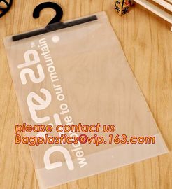 Custom printing eva material underwear cloth garment bag with hanger hook,EVA packaging bag button type pressed with the supplier