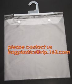 Hanger Hook Plastic PVC Bags With Button Closure Packaging Bags for Clothes Swimwear Bikini,100% ECO-friendly men's unde supplier