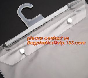 Hanger Hook Plastic PVC Bags With Button Closure Packaging Bags for Clothes Swimwear Bikini,100% ECO-friendly men's unde supplier