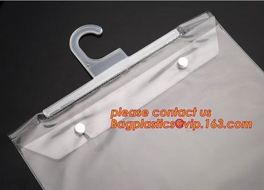 Hanger Hook Plastic PVC Bags With Button Closure Packaging Bags for Clothes Swimwear Bikini,100% ECO-friendly men's unde supplier