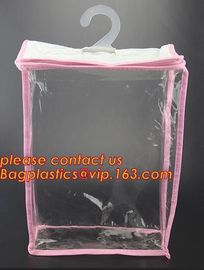 manufacture clear plastic pvc hanger bag with snap,Eco Friendly Transparent Foldable Coat Plastic Stereo Hanging Hook Ha supplier