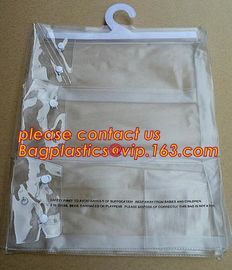 Custom printed PVC Hanger Bags Slider Zipper Bag With Plastic Hook For Underwear Tshirt Clothes,cloth hanger packaging b supplier