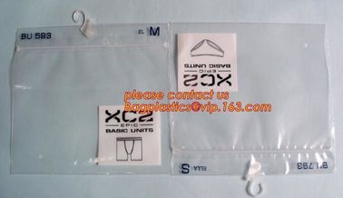 Sinicline hot sale underwear bag white hanger pvc waterproof bag with zip lock,bag for Plastic side zipper underwear bag supplier