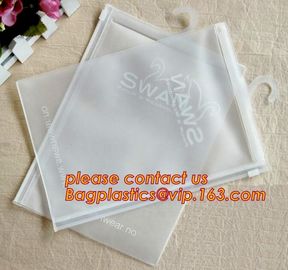 Sinicline hot sale underwear bag white hanger pvc waterproof bag with zip lock,bag for Plastic side zipper underwear bag supplier