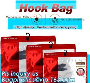 Stationery Set Transparent Plastic Bow Handle Hanger Zipper Lock Cosmetic Pvc Bag With k,Hanger Plastic Hook Bag f supplier