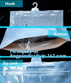 Stationery Set Transparent Plastic Bow Handle Hanger Zipper Lock Cosmetic Pvc Bag With k,Hanger Plastic Hook Bag f supplier