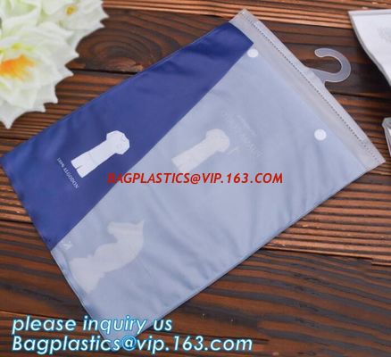 custom printed aluminum foil lined hook hanger zip lock sock packaging bag,PVC bag/PVC hook bag /PVC hanger bag for Unde supplier