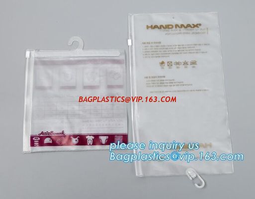 PVC bag/PVC hook bag /PVC hanger bag for Underwear pack,PVC Plastic Packing Zipper Bag With Hanger clear bag hanger supplier