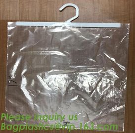 self adhesive zipper hanger hook plastic bags for garment,Type hanger hook plastic bag,zipper bag manufacturers,Hook Zip supplier