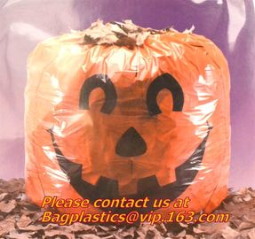 disposable Halloween Pumpkin Leaf Trash Bags Set 4 Orange Yard Decor Party Jack-O-Lantern,halloween pumpkin bag/ Hallowe supplier