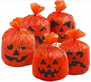 disposable Halloween Pumpkin Leaf Trash Bags Set 4 Orange Yard Decor Party Jack-O-Lantern,halloween pumpkin bag/ Hallowe supplier