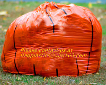 disposable Halloween Pumpkin Leaf Trash Bags Set 4 Orange Yard Decor Party Jack-O-Lantern,halloween pumpkin bag/ Hallowe supplier