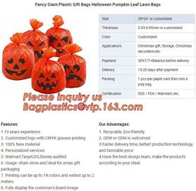 Halloween Pumpkin Leaf Bags Bundle: 2 Different Sets of Lantern Leaf Bags,Outdoor 30 Microns Jumbo Plastic Halloween Pum supplier