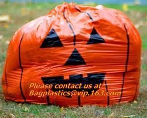 disposable Halloween Pumpkin Leaf Trash Bags Set 4 Orange Yard Decor Party Jack-O-Lantern,halloween pumpkin bag/ Hallowe supplier