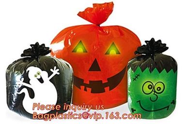 disposable Halloween Pumpkin Leaf Trash Bags Set 4 Orange Yard Decor Party Jack-O-Lantern,halloween pumpkin bag/ Hallowe supplier