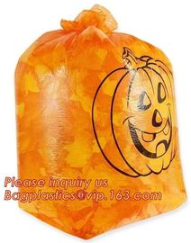 disposable Halloween Pumpkin Leaf Trash Bags Set 4 Orange Yard Decor Party Jack-O-Lantern,halloween pumpkin bag/ Hallowe supplier