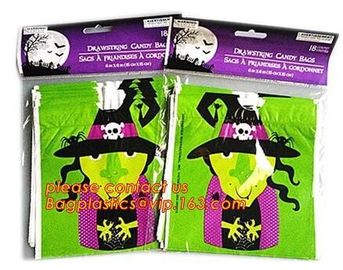 Plastic Halloween Treat Gift Bags Christmas Candy Bags,50pcs Halloween treat bag/ PE bag/gift bag with opp bag and heade supplier