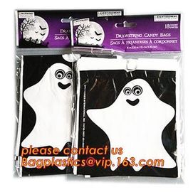 Plastic Halloween Treat Gift Bags Christmas Candy Bags,50pcs Halloween treat bag/ PE bag/gift bag with opp bag and heade supplier