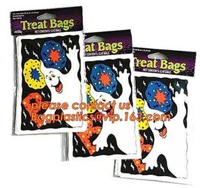 Plastic Halloween Treat Gift Bags Christmas Candy Bags,50pcs Halloween treat bag/ PE bag/gift bag with opp bag and heade supplier